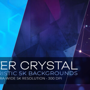 Futuristic Cyber Geometric & 3D Abstract Backgrounds Pack