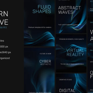 Modern 3D Wave — Instagram Post and Stories PSD Template Kit